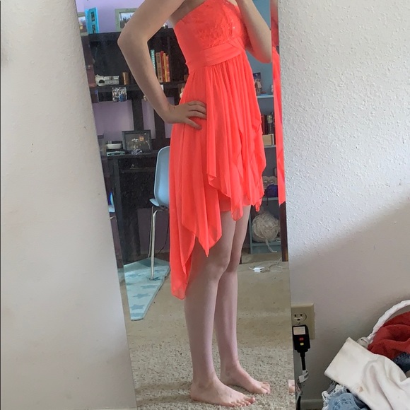 My Michelle strapless pink high-low dress - Picture 3 of 6